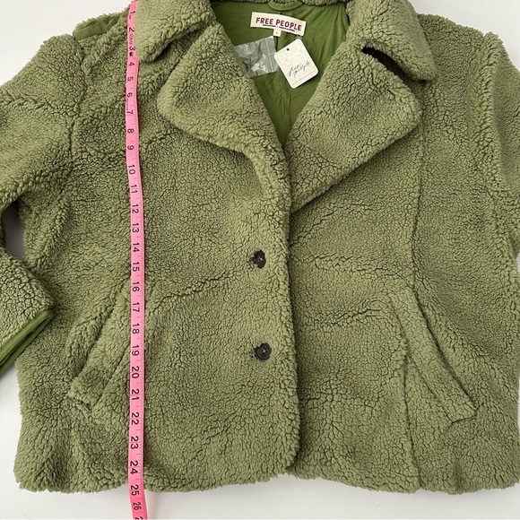 Free People Women’s Green Cozy Jacket Size L - Picture 9 of 17